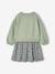 Robe bi-matière fille anthracite+écru+mauve+vert sauge - vertbaudet enfant 