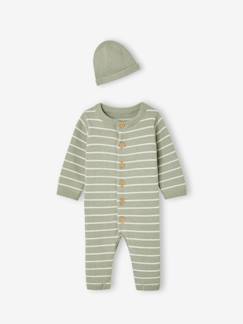 -Ensemble combinaison et bonnet bébé