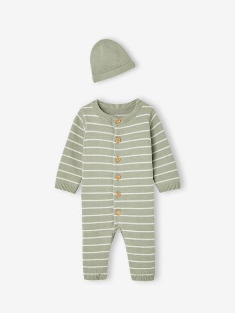 Bébé-Ensemble combinaison et bonnet bébé