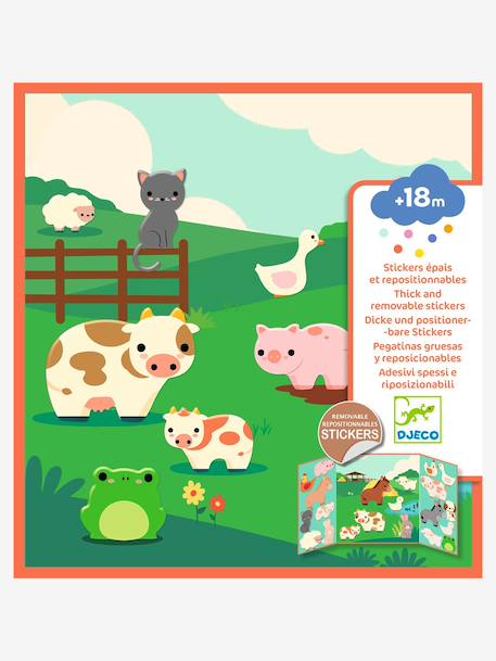 Afneembare stickers met boerderijdieren rood - vertbaudet enfant 