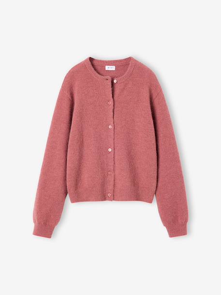 Gilet fille manches longues chocolat+vieux rose - vertbaudet enfant 