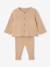 Ensemble bébé mixte gilet pantalon en tricot beige+blanc+vert d'eau+vert sauge - vertbaudet enfant 