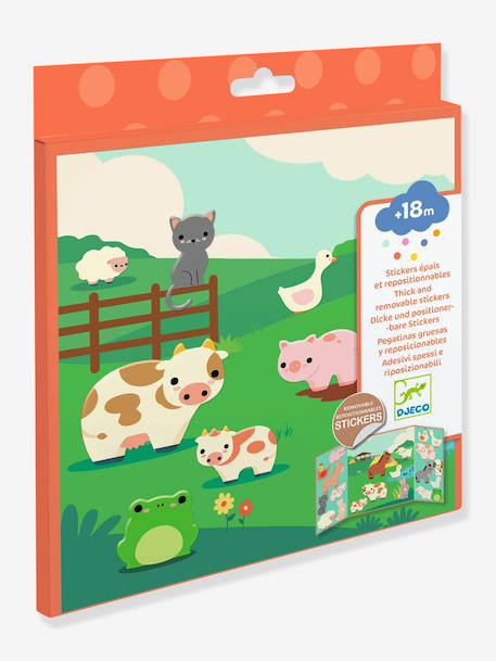 Afneembare stickers met boerderijdieren rood - vertbaudet enfant 