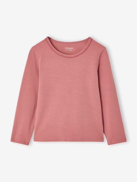 Lot de 3 t-shirts manches longues fille vieux rose - vertbaudet enfant 