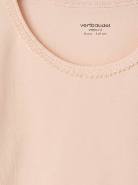 Lot de 3 t-shirts manches longues fille vieux rose - vertbaudet enfant 