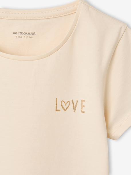 Lot de 3 T-shirts manches courtes fille beige - vertbaudet enfant 