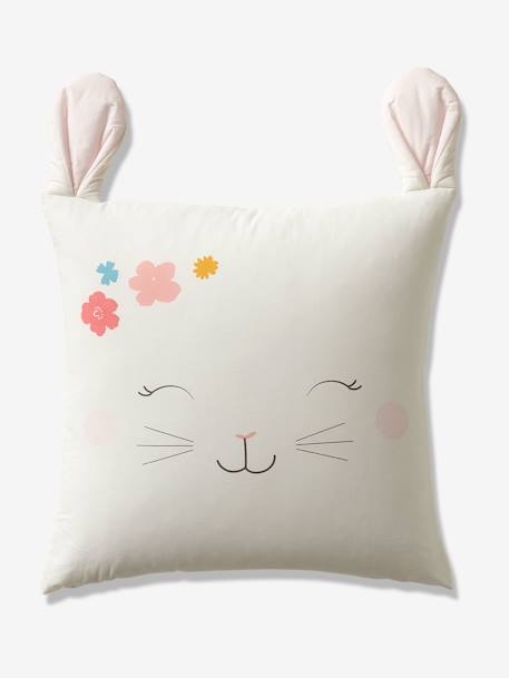 Parure housse de couette enfant et taie d'oreiller LAPIN ROMANTIQUE IVOIRE / ROSE - vertbaudet enfant 