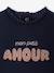 T-shirt baby met lange mouwen en luipaardhartmotief ecru+marineblauw - vertbaudet enfant 