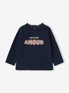 -T-shirt baby met lange mouwen en luipaardhartmotief