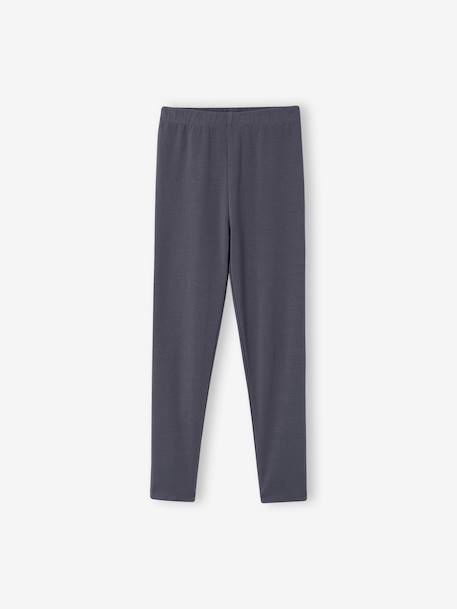 Set van 2 Basics meisjesleggings donkergrijs+kaki+rozenhout+saliegroen - vertbaudet enfant 