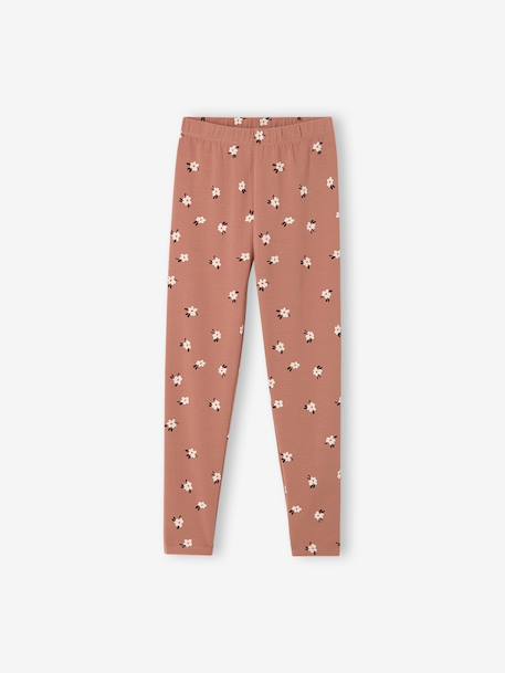 Set van 2 Basics meisjesleggings donkergrijs+kaki+rozenhout+saliegroen - vertbaudet enfant 