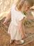 Meisjesjurk met 2-in-1 effect beige+ecru+indigoblauw+lichtroze+roze, gestreept - vertbaudet enfant 