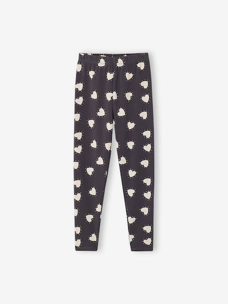 Set van 2 Basics meisjesleggings donkergrijs+kaki+rozenhout+saliegroen - vertbaudet enfant 