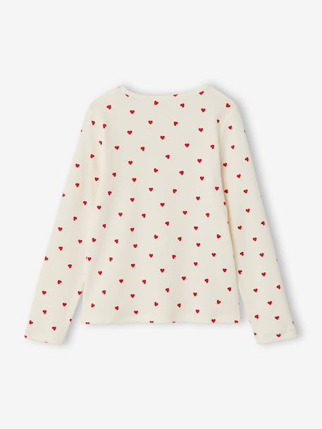 Lot de 3 T-shirts manches longues fille écru+encre+vanille - vertbaudet enfant 