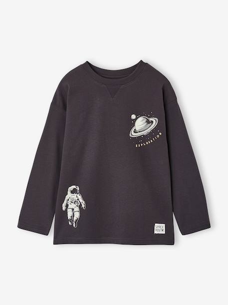 Jongensshirt met lange mouwen antraciet+geel+pistache - vertbaudet enfant 