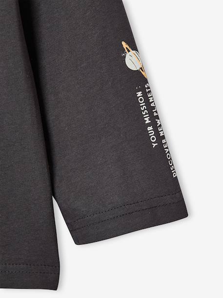Jongensshirt met lange mouwen antraciet+geel+pistache - vertbaudet enfant 