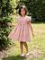 Robe fille imprimée fille manches à volants blanc imprimé+rose pâle+vert émeraude - vertbaudet enfant 