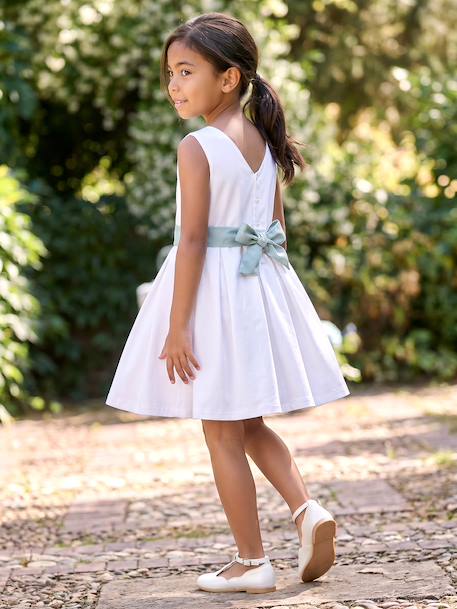 Robe de cérémonie motifs fleurs fille blanc+blanc imprimé+bleu clair+rose imprimé+rose pâle - vertbaudet enfant 