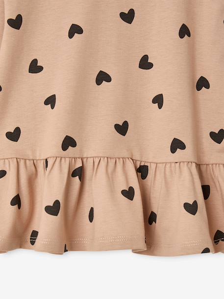 Blouse manches longues fille bois de rose+taupe - vertbaudet enfant 