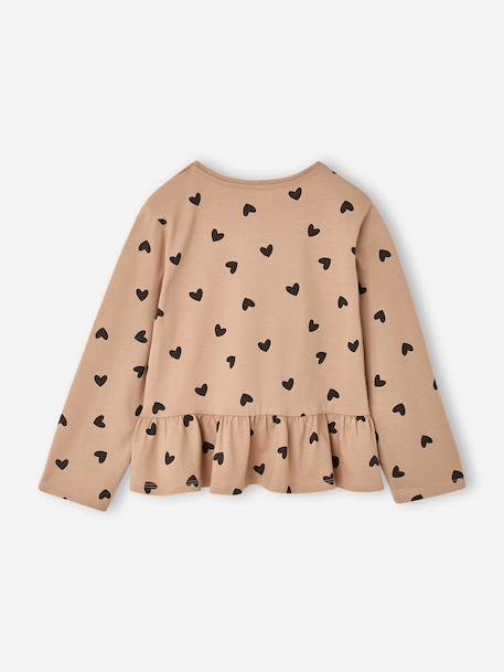 Blouse manches longues fille bois de rose+taupe - vertbaudet enfant 