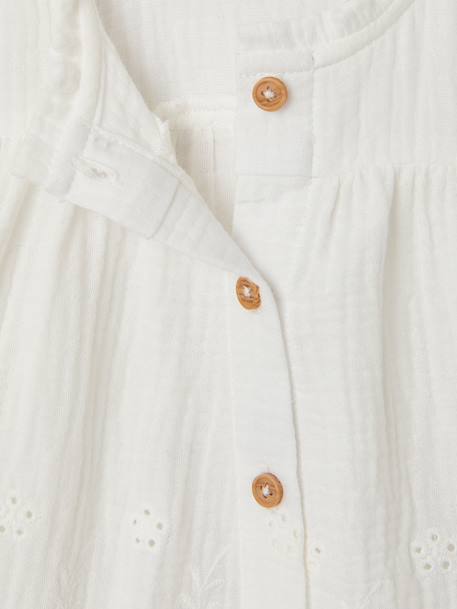 Geborduurde babyblouse ecru+okergeel - vertbaudet enfant 