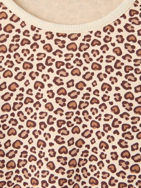 Meisjesshirt met fleece, lange mouwen rouge+vanille - vertbaudet enfant 