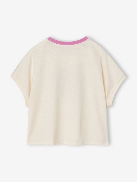 T-shirt manches courtes fille écru - vertbaudet enfant 