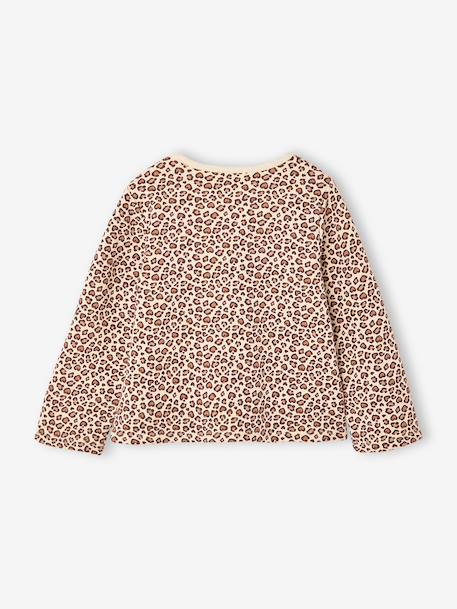 Meisjesshirt met fleece, lange mouwen rouge+vanille - vertbaudet enfant 