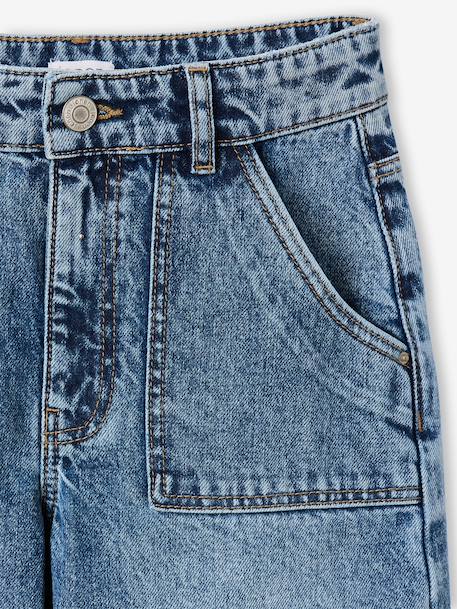 Jean large poches charpentier fille bleu foncé+bleu moyen+denim gris - vertbaudet enfant 