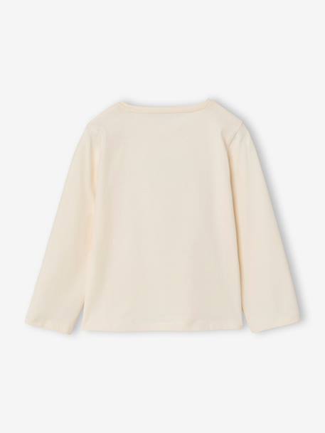 T-shirt manches longues fille écru - vertbaudet enfant 