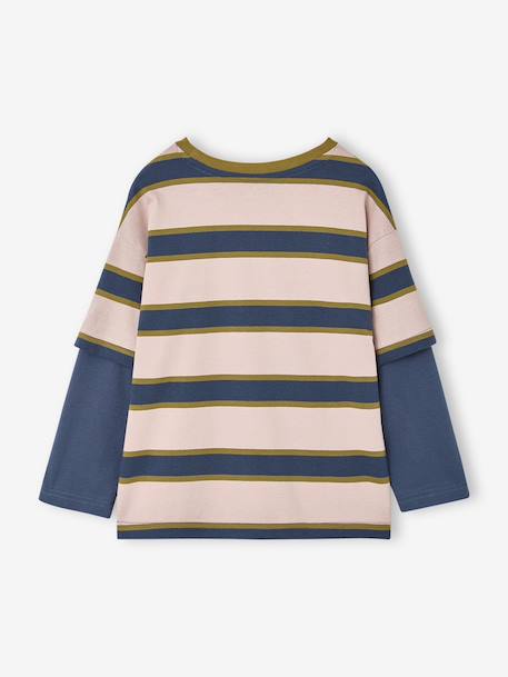 T-shirt manches longues garçon bleu moyen - vertbaudet enfant 