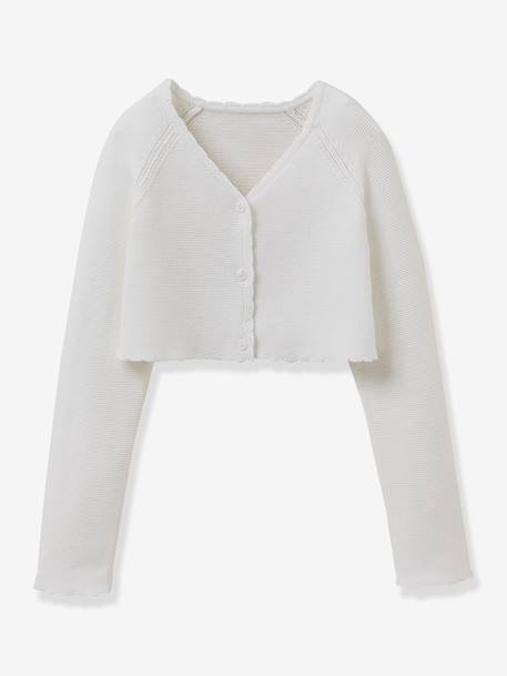 Fille-Pull, gilet, sweat-Gilet-Boléro court boutonné