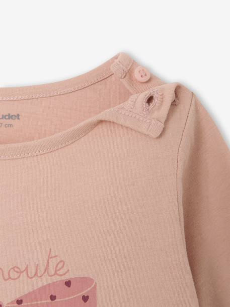 Lot de 3 T-shirts Basics bébé manches longues rose poudré+vieux rose - vertbaudet enfant 