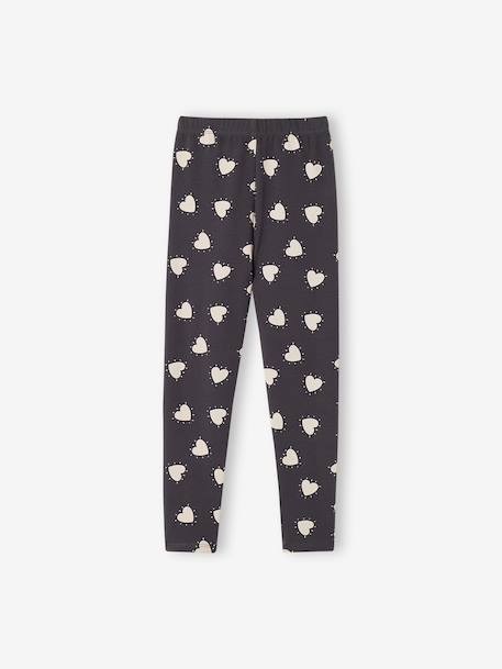 Lot de 2 leggings fille Basics bois de rose+gris foncé+kaki+vert sauge - vertbaudet enfant 