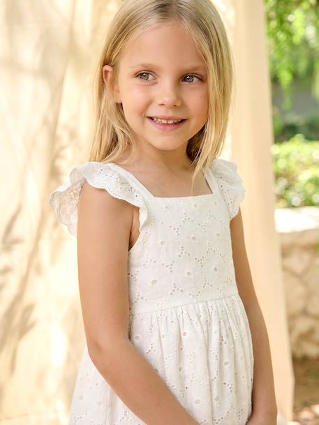 Robe fille broderie anglaise coton blanc - vertbaudet enfant 