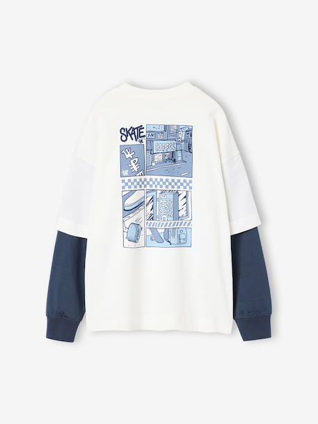 T-shirt manches longues garçon écru - vertbaudet enfant 