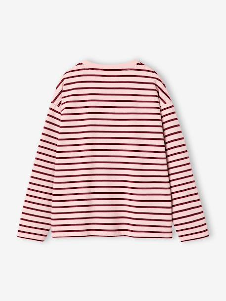 Meisjes T-shirt met lange mouwen ecru+rozenhout - vertbaudet enfant 