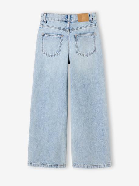 Pantalon large fille denim bleu clair+bleu moyen+denim gris - vertbaudet enfant 