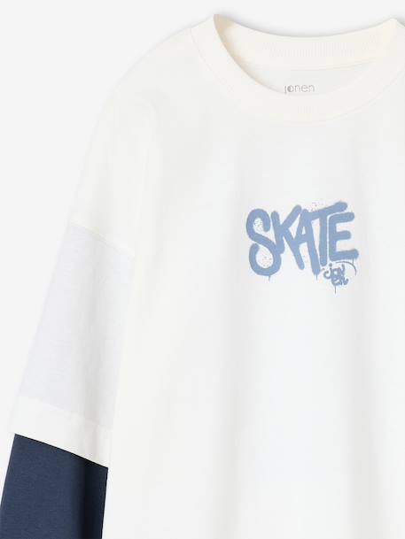 T-shirt manches longues garçon écru - vertbaudet enfant 