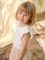 Meisjesjurk met 2-in-1 effect beige+ecru+indigoblauw+lichtroze+roze, gestreept - vertbaudet enfant 