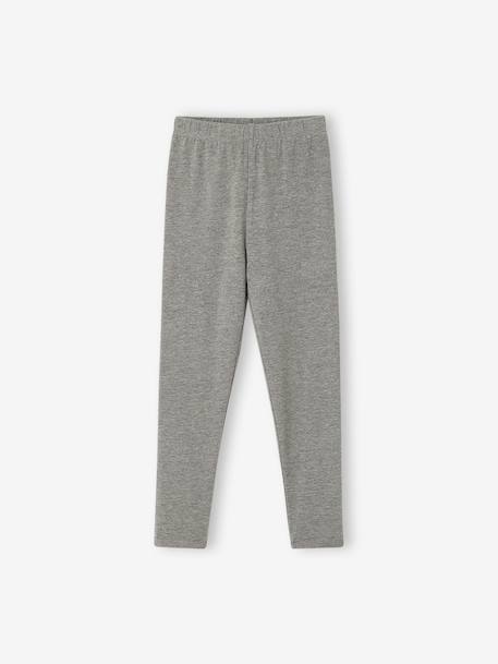 Set van 2 Basics meisjesleggings donkergrijs+kaki+rozenhout+saliegroen - vertbaudet enfant 