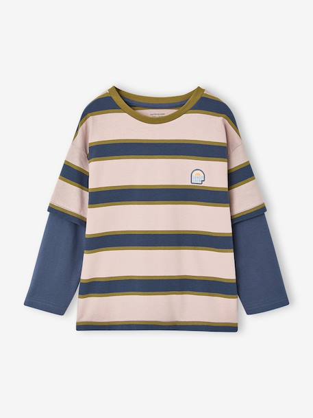 T-shirt manches longues garçon bleu moyen - vertbaudet enfant 