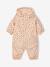 Bedrukte regenjas met capuchon voor baby's, gevoerd met fleece oudroze+vanille - vertbaudet enfant 
