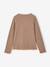 Geribde meisjesshirt met lange mouwen ecru+taupe+zachtpaars - vertbaudet enfant 