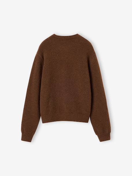 Vest voor meisjes met lange mouwen chocoladebruin+oudroze - vertbaudet enfant 