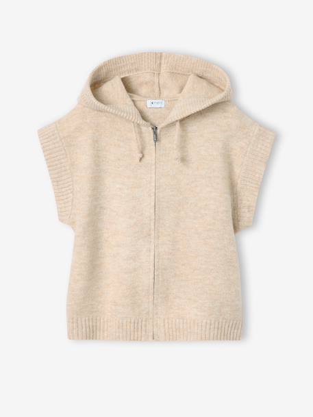 Mouwloos vest met capuchon beige - vertbaudet enfant 