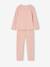 Set van 2 lange velours pyjama's roze (poederkleur) - vertbaudet enfant 
