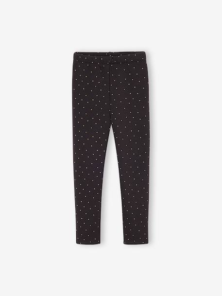 Set van 2 leggings gevoerd met fleece mesh voor meisjes antraciet+pruim - vertbaudet enfant 