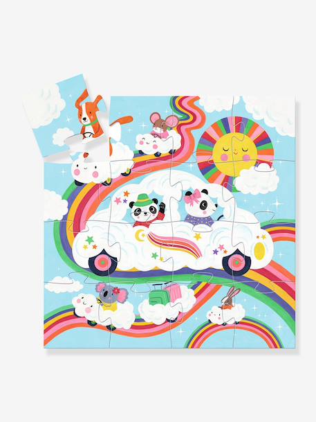 DJECO puzzel 16 stukjes wolkenauto meerkleurig - vertbaudet enfant 