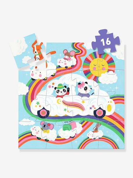 DJECO puzzel 16 stukjes wolkenauto meerkleurig - vertbaudet enfant 
